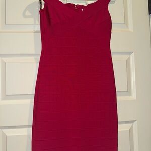 Herve Leger Strapless Red Dress